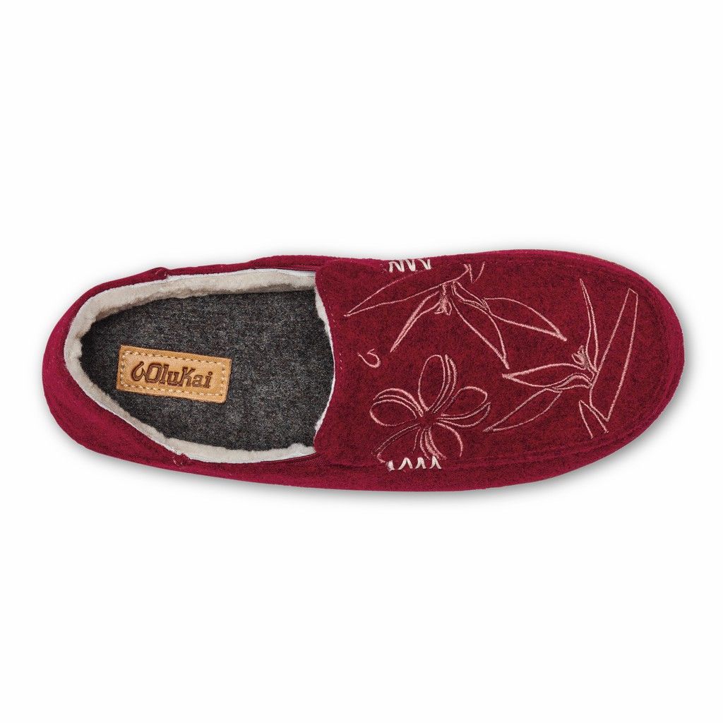 Olukai Women's Nohea Kilohana Slipper - Red Ochre / Golden Sand US530-679